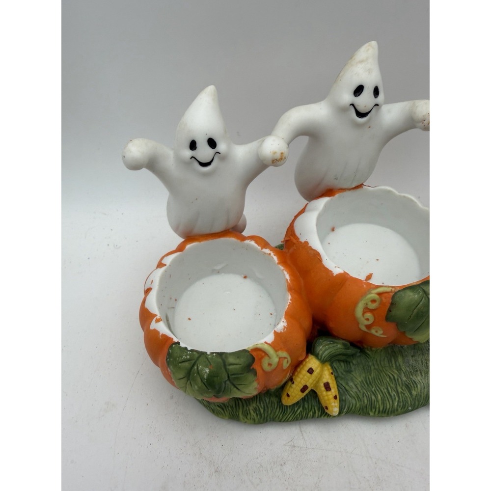 PartyLite Halloween Ghost Pumpkin Trio Tealight Candle Holder Fall Decor - Picture 5 of 10